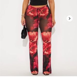 Floral Mesh Pants